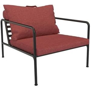 Houe Avon Lounge fauteuil frame zwart stof scarlet heritage