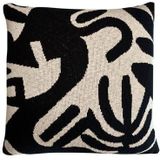 Malagoon Floral Victory Gebreid Sierkussen 50 x 50 cm - Black