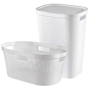 Curver Infinity Recycled Wasmand 60L + Wasmand 40L - Wit