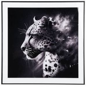 Present Time Wanddecoratie Leopard - Zwart - 2x50x50cm