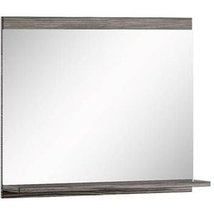 Badplaats Badkamerspiegel Montreal 60 x 12 x 50 cm - Grijs Eiken - Spiegel met Houten Frame en Planchet