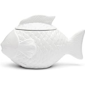 Riviera Maison Voorraadpot Wit - Fish Storage - Aardewerk