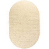 Ovaal hoogpolig vloerkleed shaggy Trend effen - crème 240x340 cm