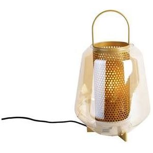 QAZQA Kevin - Art Deco Tafellamp - 1 Lichts - H 36.5 cm - Goud/Messing