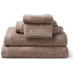 Casilin Handdoeken Set - 2 douchelakens (70x140cm) + 1 handdoek (50 x 100cm) + 2 washandjes - Walnut - Taupe
