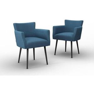 NADUVI Collection Set van 2 eetkamerstoelen Billie linnen
