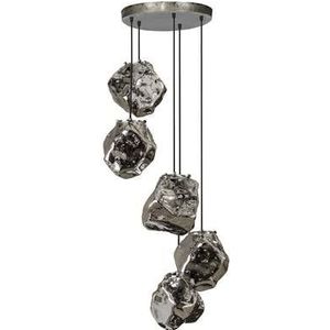 Duverger® Ice - Hanglamp - mondgeblazen glas - metalen armatuur - 5 li
