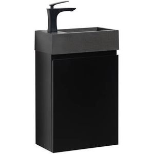 Badplaats Toiletmeubel Angela 40cm x 22cm - Mat zwart | wastafel zwart