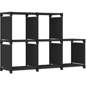 vidaXL Kast met 5 vakken 103x30x72,5 cm stof zwart