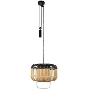 Forestier Bamboo square hanglamp small black