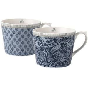 Laura Ashley Tea Collectables Laura Ashley Giftset 2 Bekers Assorti Blauw 30 cl.