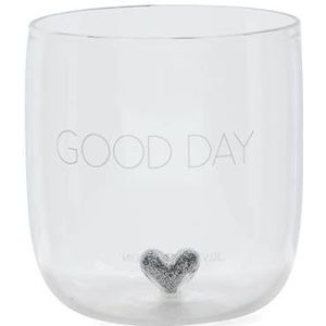 Riviera Maison Waterglas gegraveerd met tekst, Drinkglas - Good Day