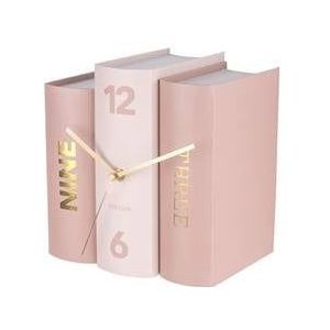 Karlsson - Table clock Book pink tones paper, 20x15x20cm