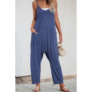 Slouchy strapless gebreide jumpsuit