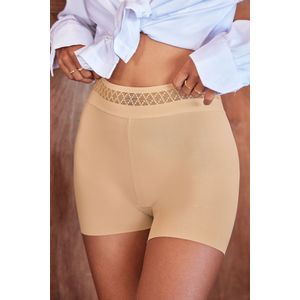 Nude trainingsshort met hoge taille