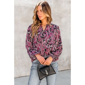 Top met V-hals en Paisley-print