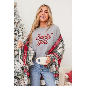 Santa Girl grijze trui