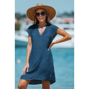 Mini-cover-upjurk met korte mouwen en V-hals