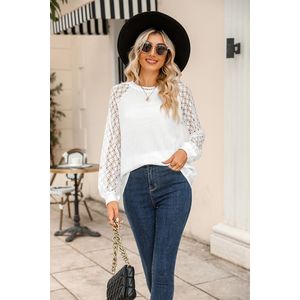 Davida kanten jersey T-shirt met raglanmouwen