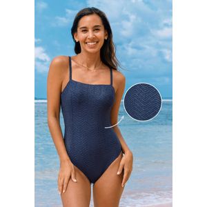 Zwempak uit één stuk met veters voor buikcontrole