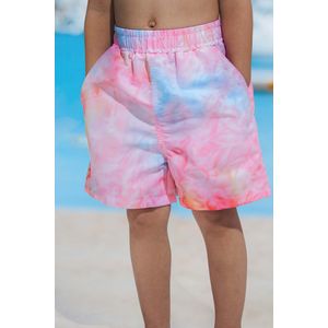 Roze tie-dye boardshort met elastische taille