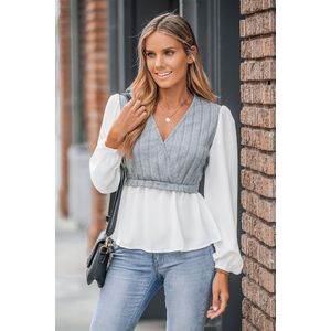 Rib Peplum Combo Top