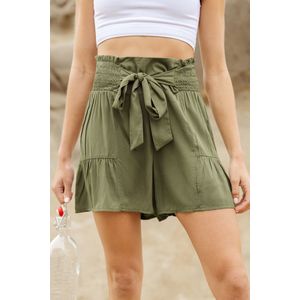 Olijfgroene taillebandshort
