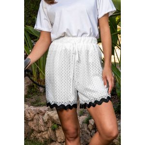 Witte geschulpte zoom met rechte pijpen