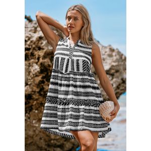 Mini-jurk met gemengd geometrisch patroon