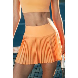 Mandarijn geplooide actieve skort