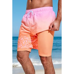 Paisley en oranje ombre boardshort