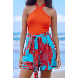 Mouwloze top met halternek