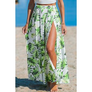 Groene blad tropische cover-up maxirok