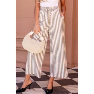 Gestreepte broek met wijde pijpen en stropdas aan de voorkant