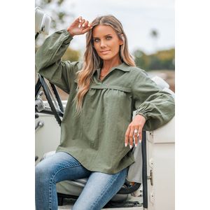 Legergroene boer mouw top