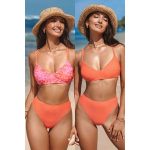 Set van gerecyclede  omkeerbare bikinibralette en brutale broekjes