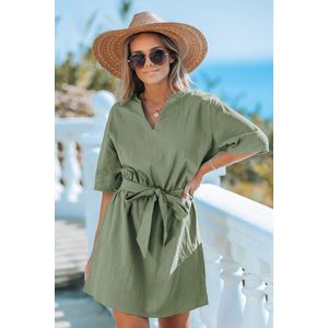 Legergroene casual jurk