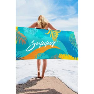 Strandhanddoek met tropische bladprint