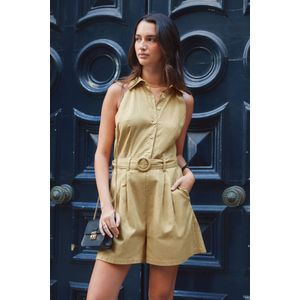 Mouwloze romper met neutrale kraag