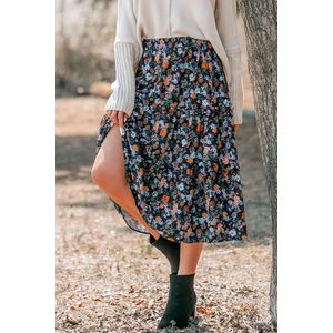 Ditsy toelopende rok met bloemenprint