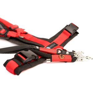 Annyx Set Leine & Brustgeschirr in schwarz-rot XS Biothane (Größe L) Rot Schwarz Set aus Brustgeschirr und Leine  für Welpen  für alle Hunde  verst
