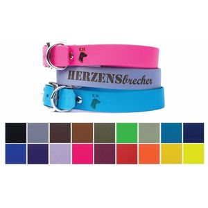 Elbhunde Biothane Halsband Classic in Wunschfarbe L Schwarz Inkl. Leine L  Handarbeit  für alle Hunde  für Welpen  witterungsbeständig  antibakter