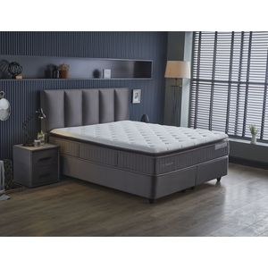 Boxspring Tilburg Antraciet, Maat-140 x 200 cm