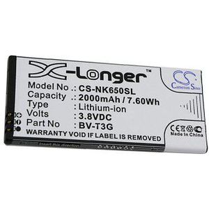 Accu (2000 mAh) geschikt voor Microsoft Lumia 650, Microsoft RM-1154, Nokia Lumia 650, Nokia RM-1154 (BV-T3G)