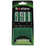 AA, AM3, E91, LR6, penlite Soshine AA / HR06 Ni-MH batterij Oplaadbaar (4 stuks, 2700 mAh)