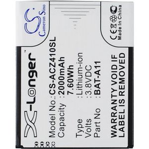 Accu (2000 mAh) geschikt voor Acer Liquid Z330, Acer Liquid Z410, Acer Liquid Z320 (BAT-A11, BAT-A11(1ICP5/51/62), KT.0010K.007)