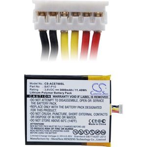 Accu (3000 mAh) geschikt voor Acer Liquid E700 Triple, Acer E39, Acer Liquid E700 (BAT-P10, BAT-P10(1ICP5/61/73), KT.00106.001, PGF506173HT)