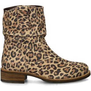 Nelson - Dames Boots - Animal Print - Nubuck - Imitatiebont - Blokhak