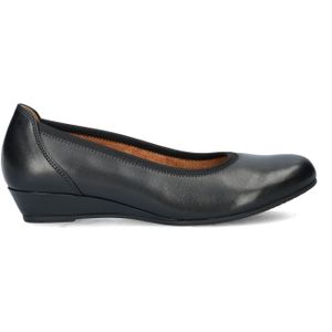 Gabor - Comfort - Ballerina - Zwart - Leren Voetbed - Sleehak 3 cm