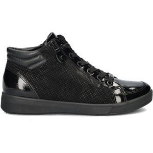 Ara - Rome - Sneakerboots - Zwart - Plateau Hak - Ritssluiting en Vetersluiting